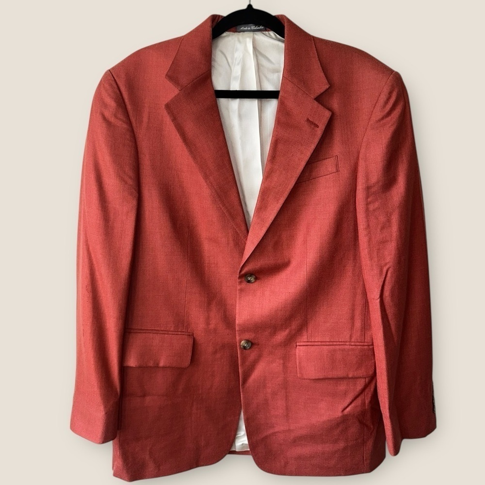 Oscar de la Renta Men's Brick Red Sport Coat Blazer